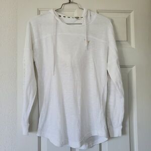 Victoria's Secret PINK Silver Dog White Long Sleeve Open Back Hoodie Top Size XS